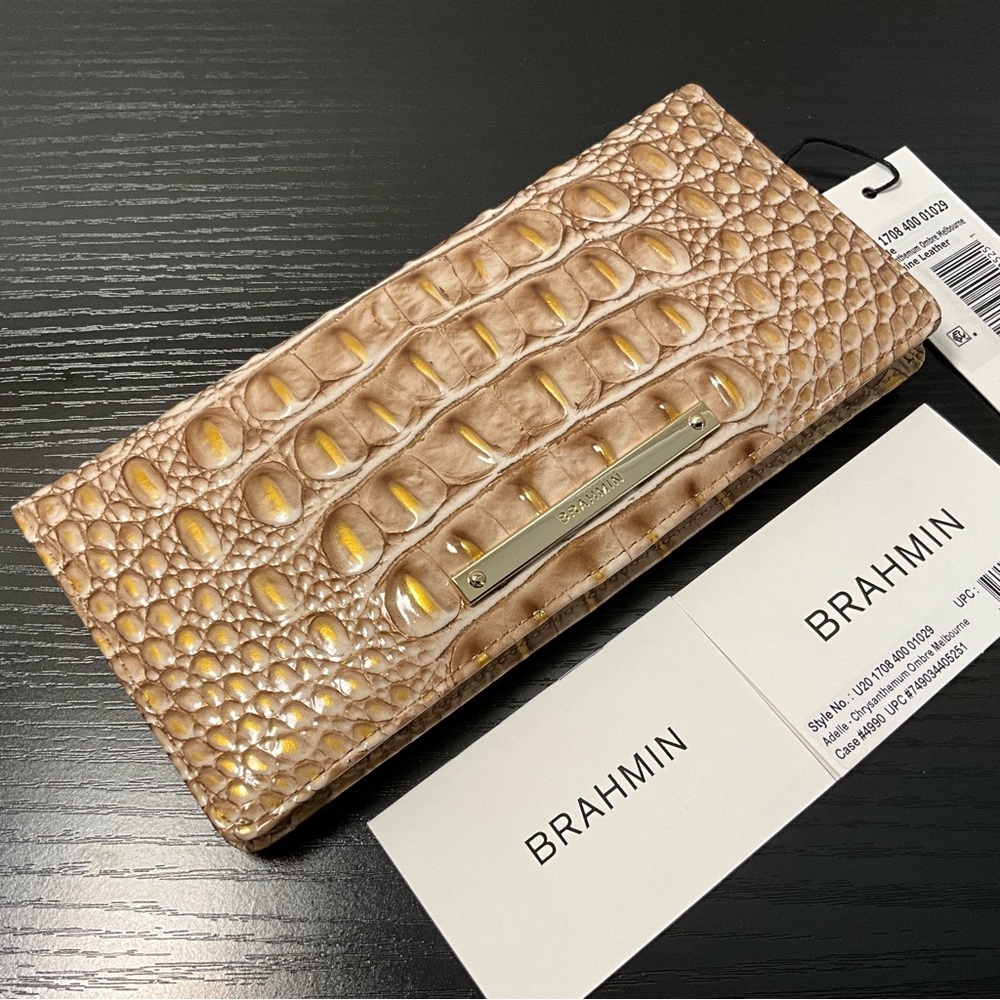 Brahmin Adelle CHRYSANTHEMUM OMBRE MELBOURNE Slim Leather Wallet NWT